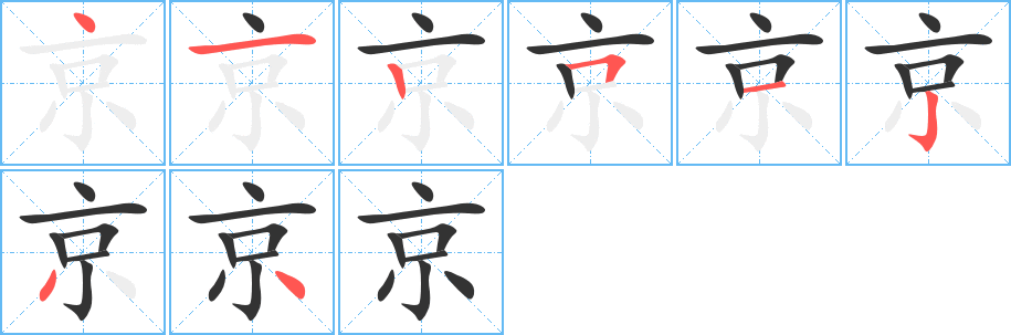 京的筆順筆畫