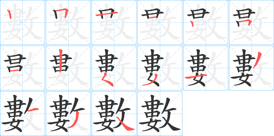 數(shù)的筆順筆畫