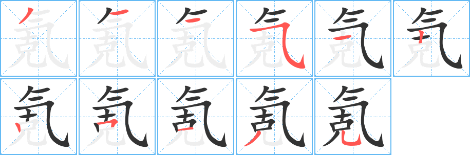 氪的筆順筆畫(huà)