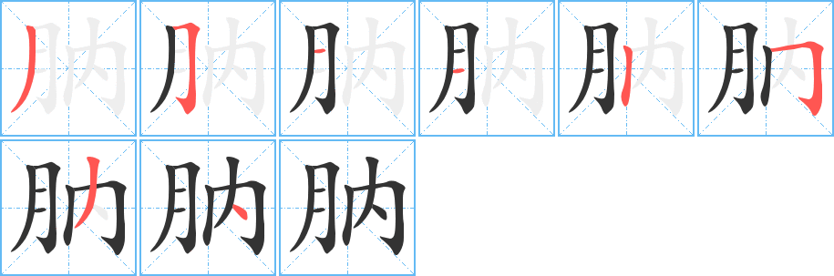 肭的筆順筆畫(huà)