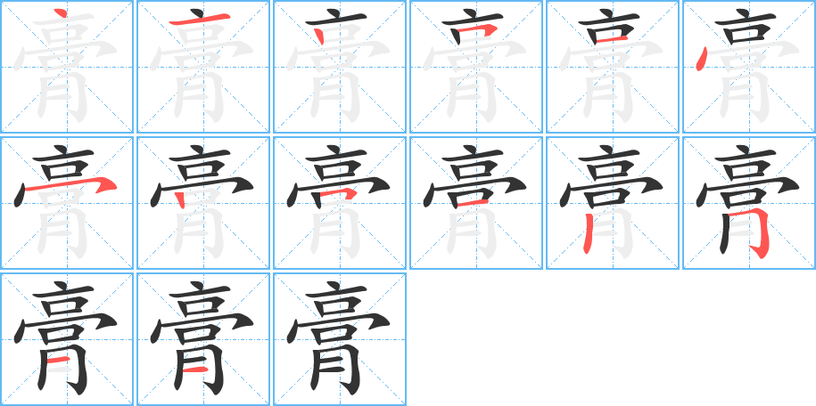 膏的筆順筆畫