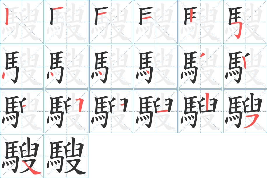 騪的筆順筆畫