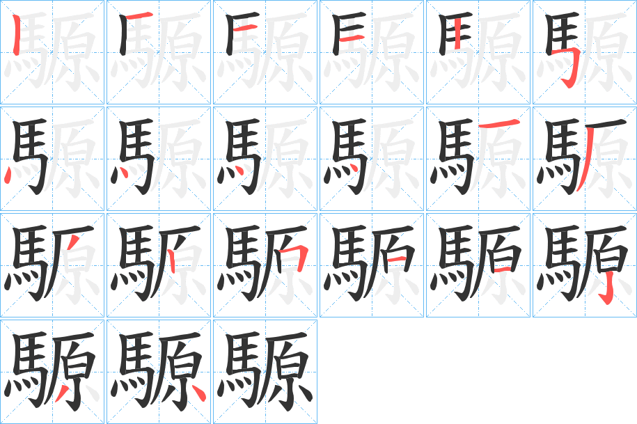 騵的筆順筆畫