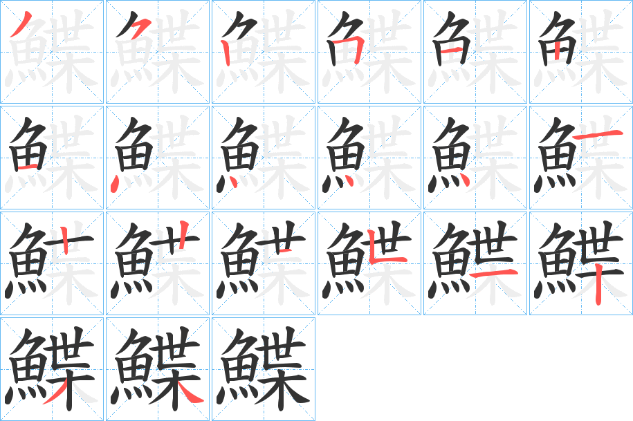 鰈的筆順筆畫