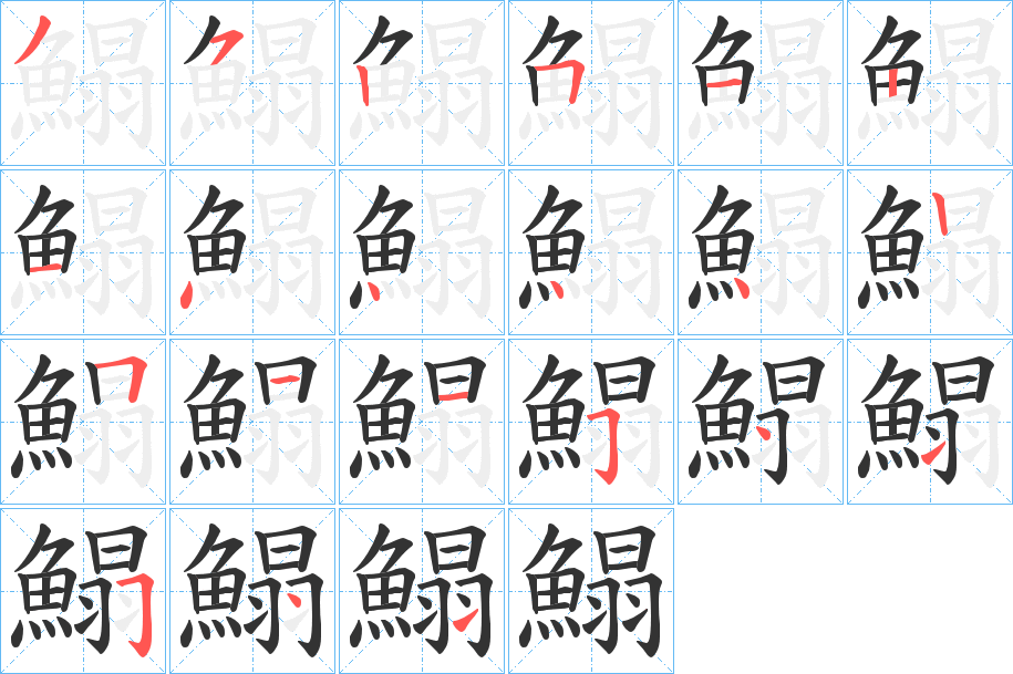 鰨的筆順筆畫