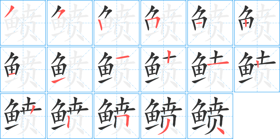 鲼的筆順筆畫